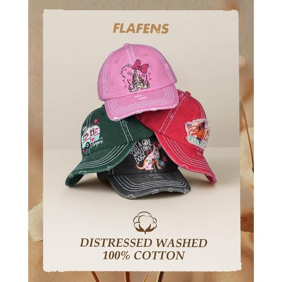 Women Cotton Ponytail Cap High Ponytail Baseball Hat Adjustable Enc...